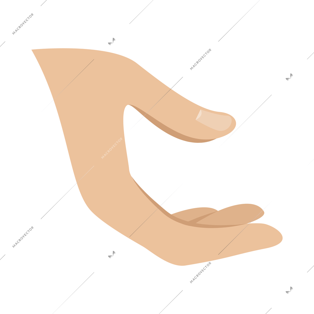 Hand hold and protect composition with isolated colorful gesture icon on blank background vector illustration