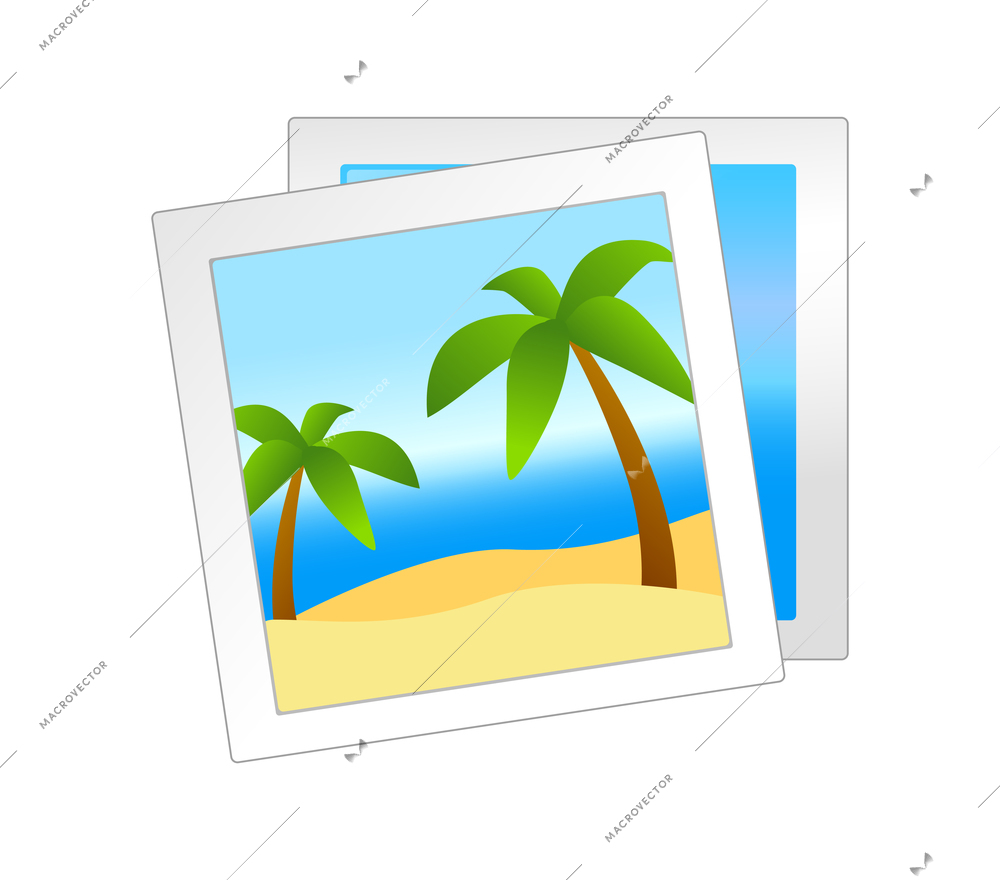 Realistic summer composition with isolated holidays seaside beach icon isolated on blank background vector illustration