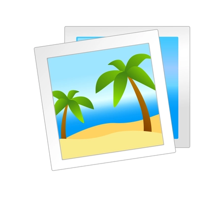 Realistic summer composition with isolated holidays seaside beach icon isolated on blank background vector illustration