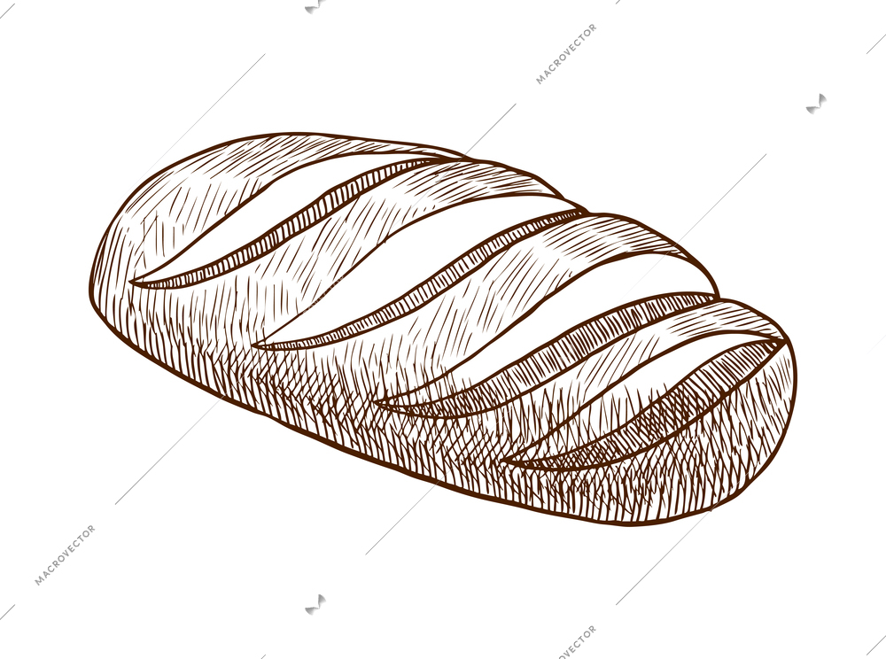 Pastry sketch composition with doodle hand drawn style image with cross hatching vector illustration