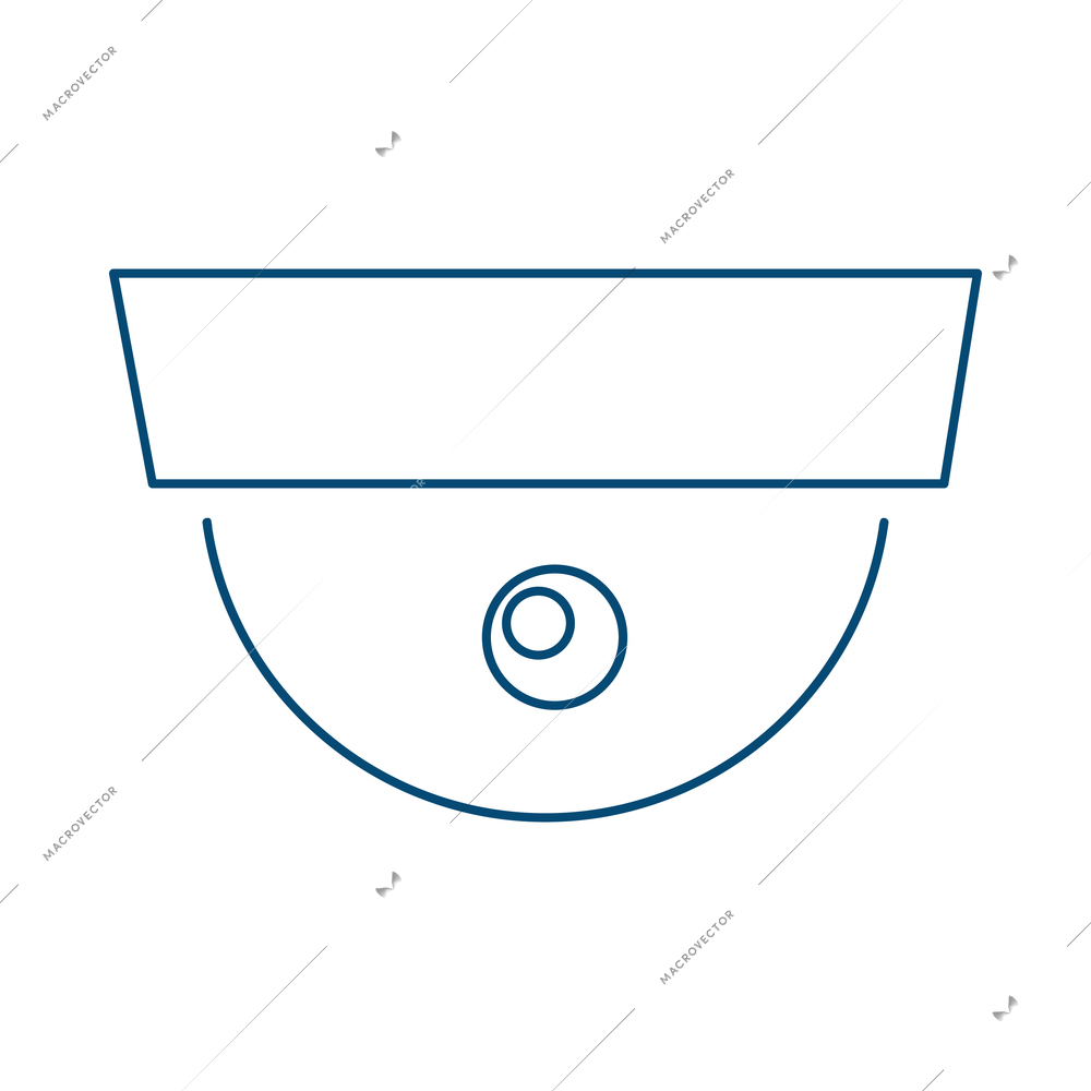 Security camera composition with contour image of surveillance monitoring appliance outline icon vector illustration