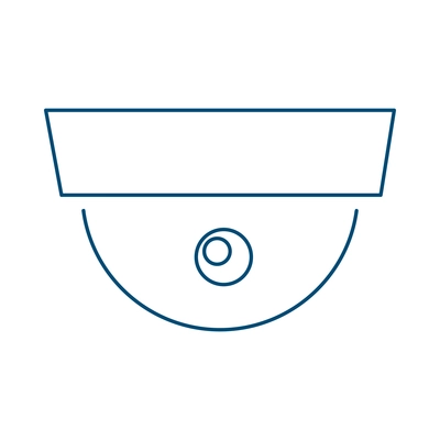 Security camera composition with contour image of surveillance monitoring appliance outline icon vector illustration