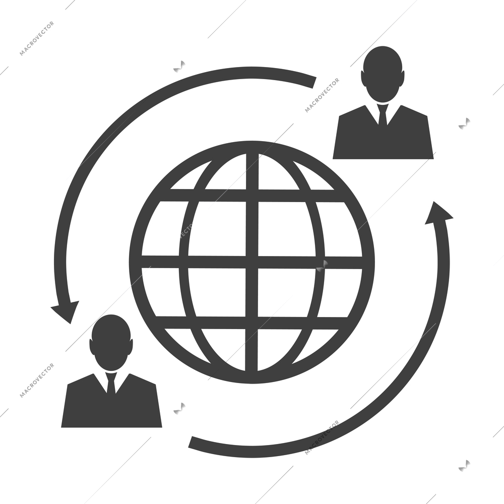 Business meet black composition with isolated monochrome image of work communication meeting vector illustration