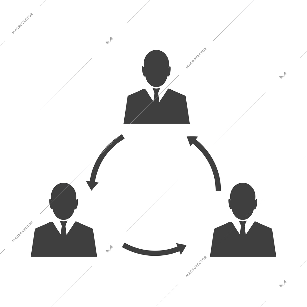 Business meet black composition with isolated monochrome image of work communication meeting vector illustration