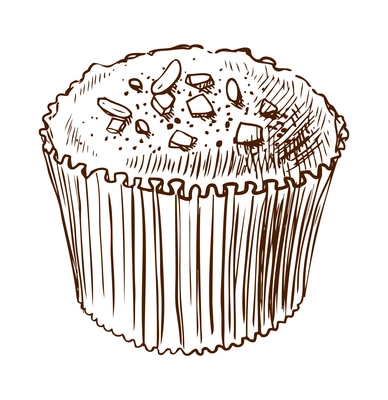 Pastry sketch composition with doodle hand drawn style image with cross hatching vector illustration