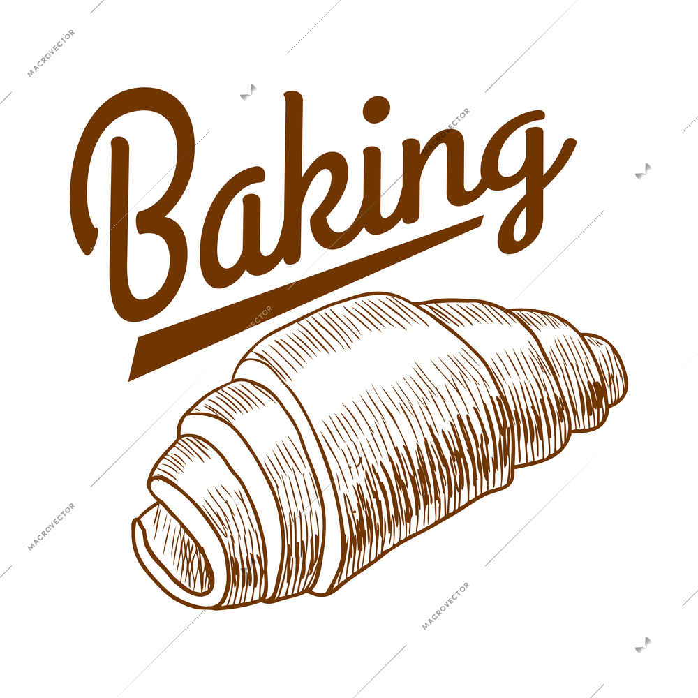 Pastry label composition with baked food emblem with frames ribbons and text vector illustration