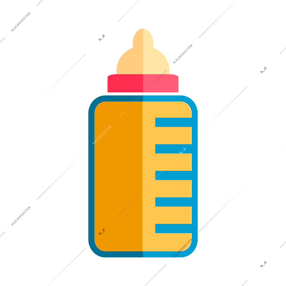 Child flat composition with isolated colorful baby related icon on blank background vector illustration