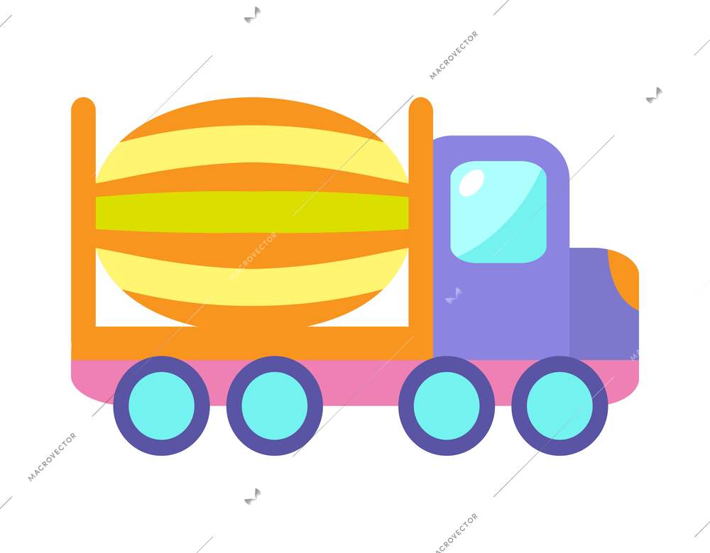 Transport toy composition with isolated colorful icon of cartoon toy on blank background vector illustration
