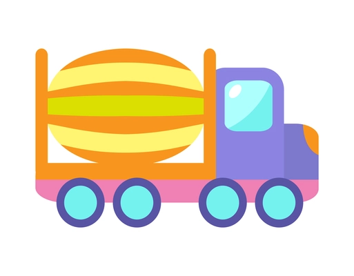 Transport toy composition with isolated colorful icon of cartoon toy on blank background vector illustration