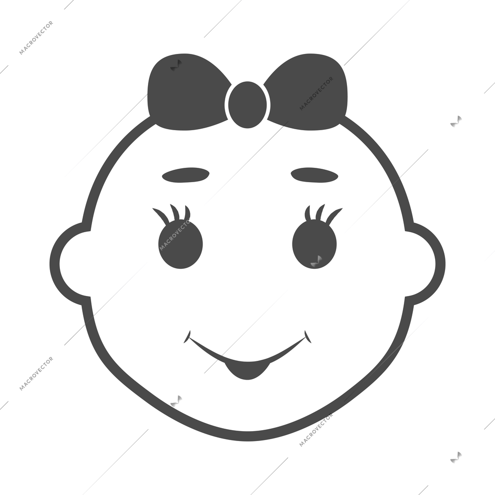 Baby child black composition with isolated monochrome icon on blank background vector illustration