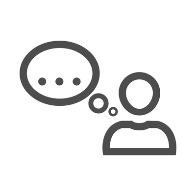 Chat composition with isolated monochrome pictogram bubble icon for internet communication vector illustration