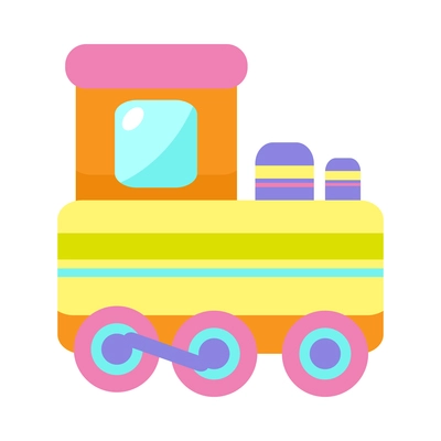 Transport toy composition with isolated colorful icon of cartoon toy on blank background vector illustration