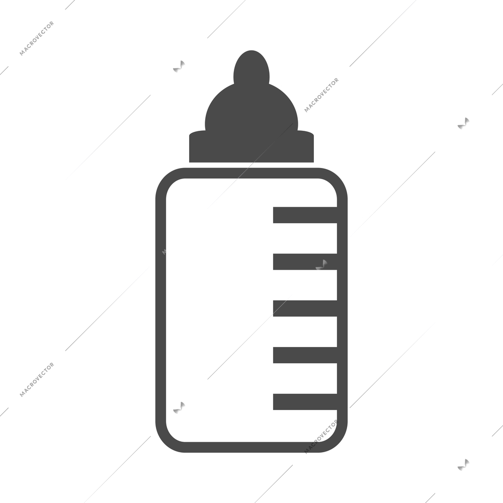 Baby child black composition with isolated monochrome icon on blank background vector illustration