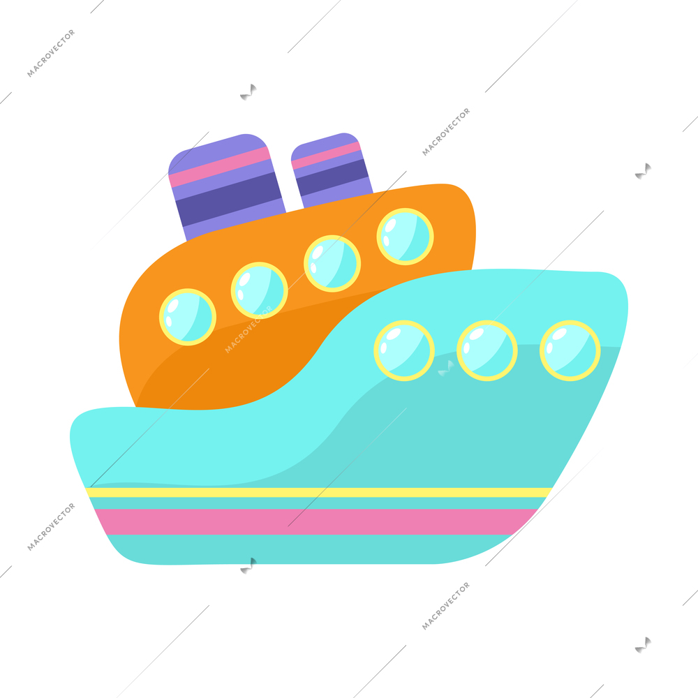 Transport toy composition with isolated colorful icon of cartoon toy on blank background vector illustration