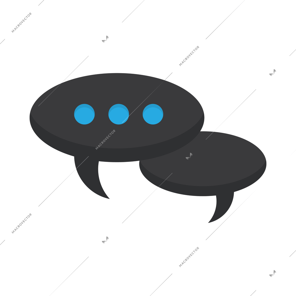 Social media composition with colorful isolated communication icon for internet application vector illustration