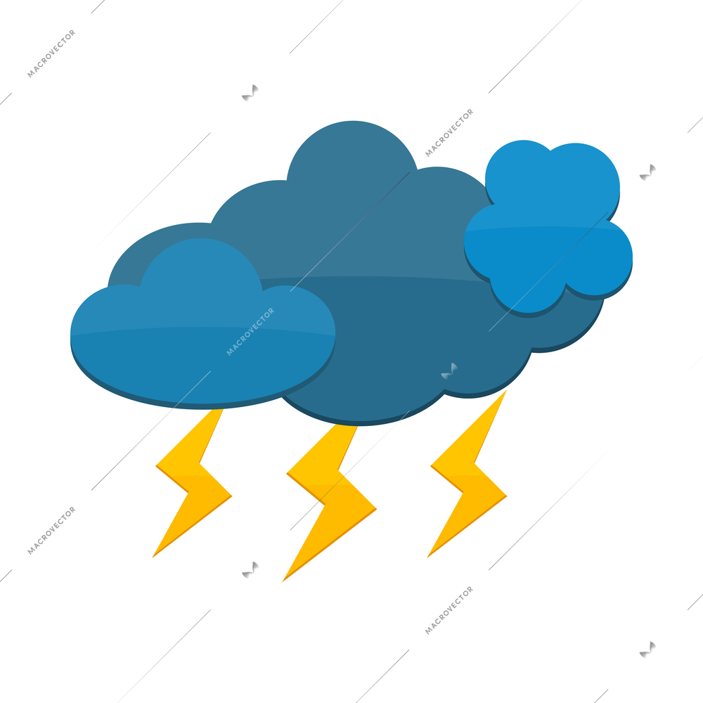 Weather composition with colorful forecast symbol pictogram isolated on blank background vector illustration