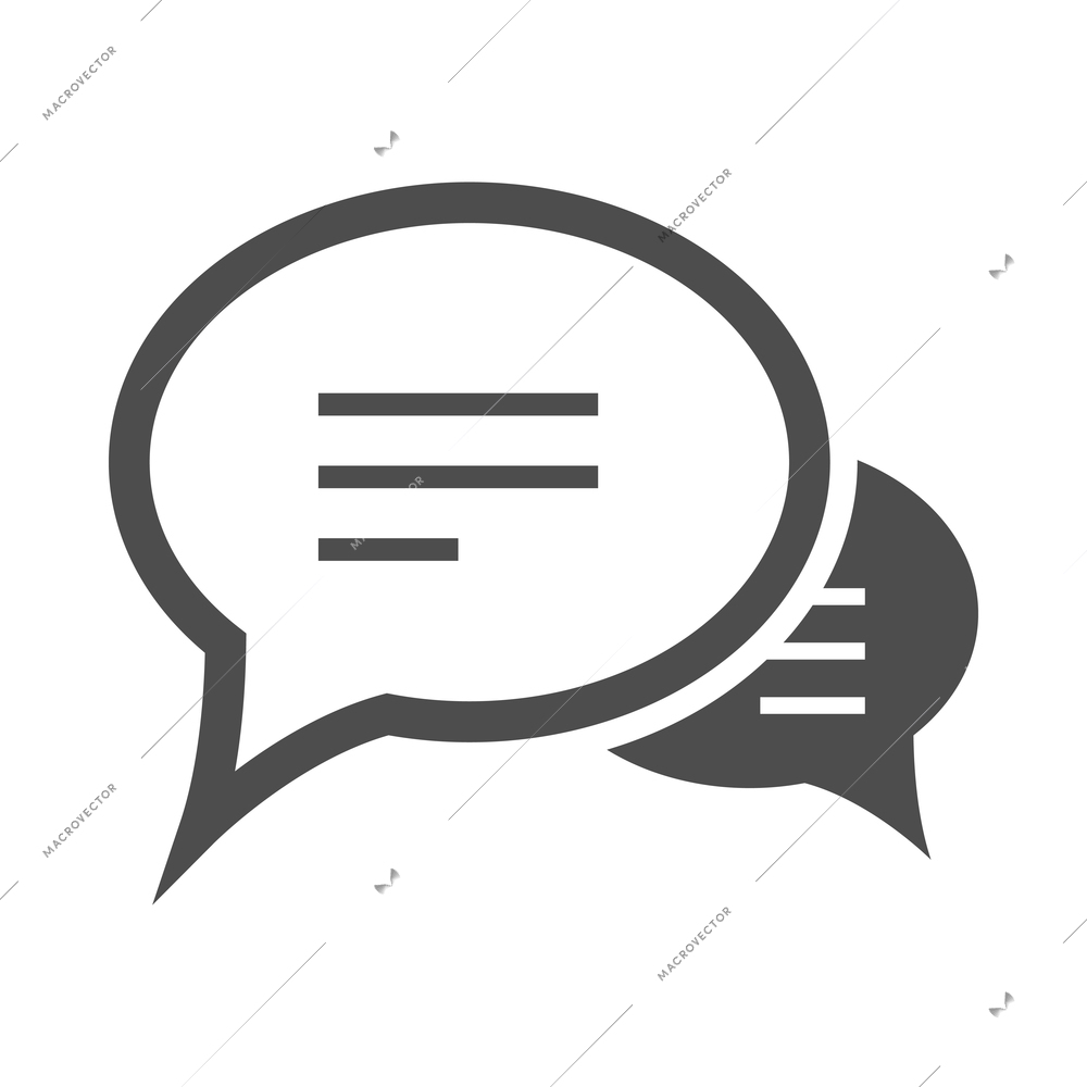 Chat composition with isolated monochrome pictogram bubble icon for internet communication vector illustration