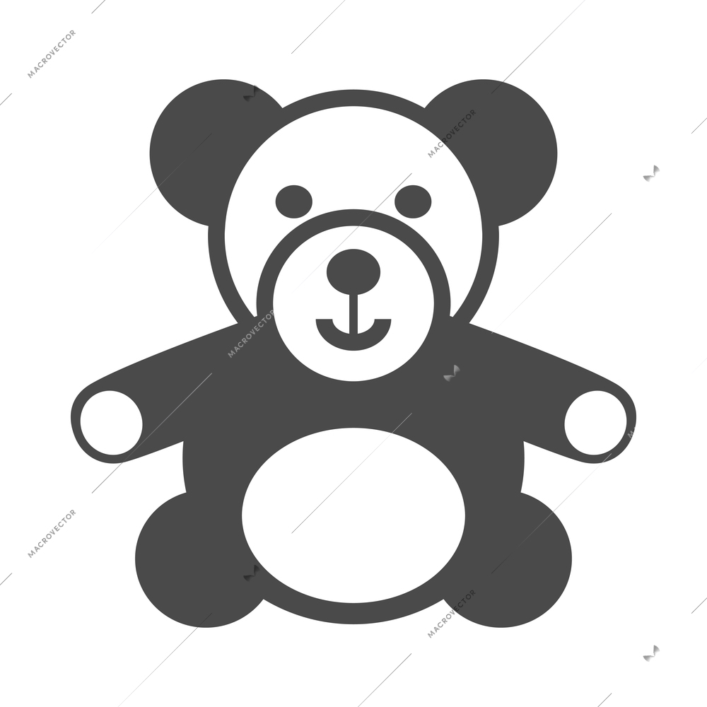 Baby child black composition with isolated monochrome icon on blank background vector illustration