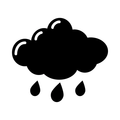 Weather black composition with monochrome forecast symbol pictogram isolated on blank background vector illustration