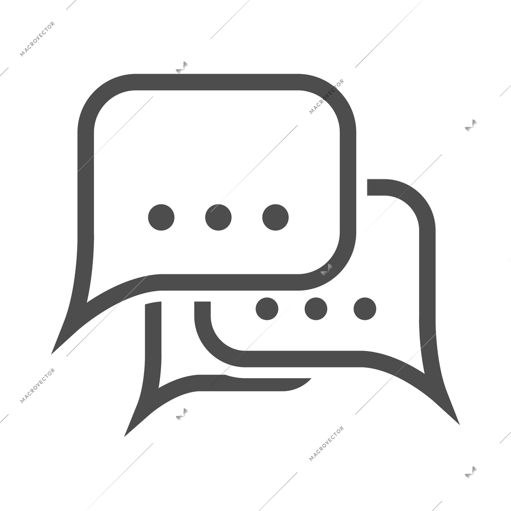 Chat composition with isolated monochrome pictogram bubble icon for internet communication vector illustration