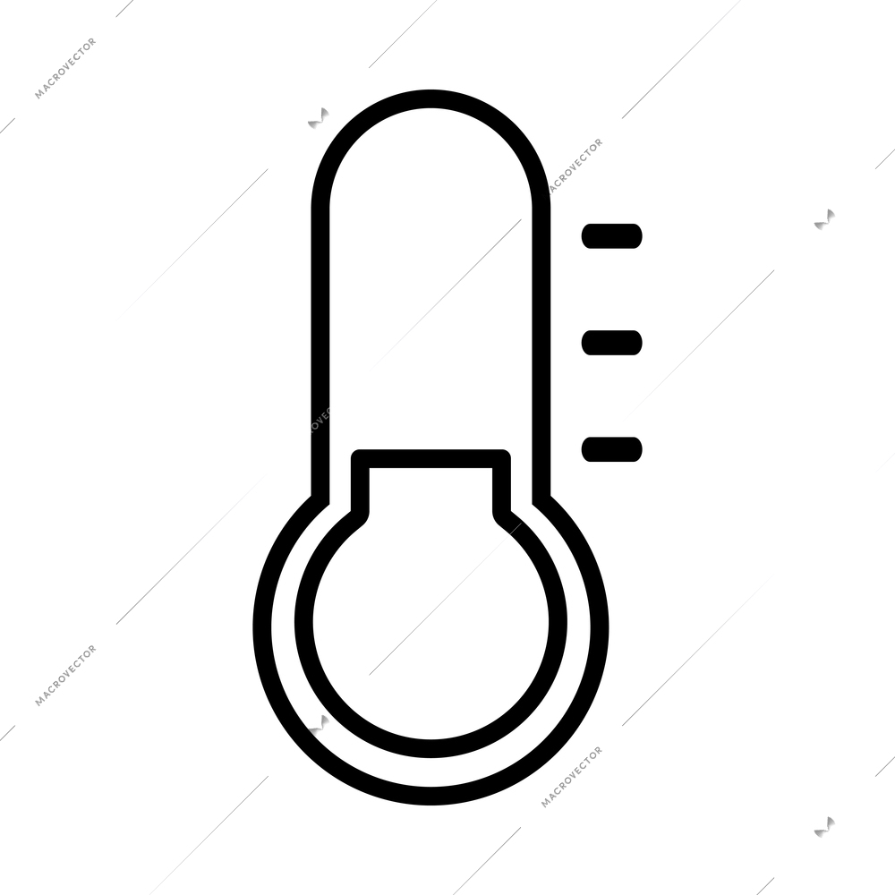 Weather outline composition with contour forecast symbol pictogram isolated on blank background vector illustration
