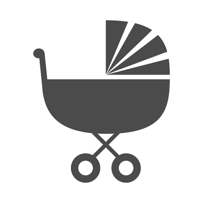 Baby child black composition with isolated monochrome icon on blank background vector illustration