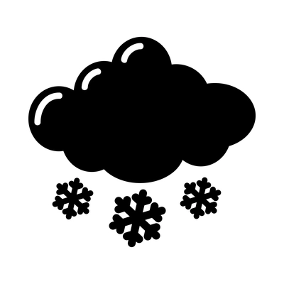 Weather black composition with monochrome forecast symbol pictogram isolated on blank background vector illustration