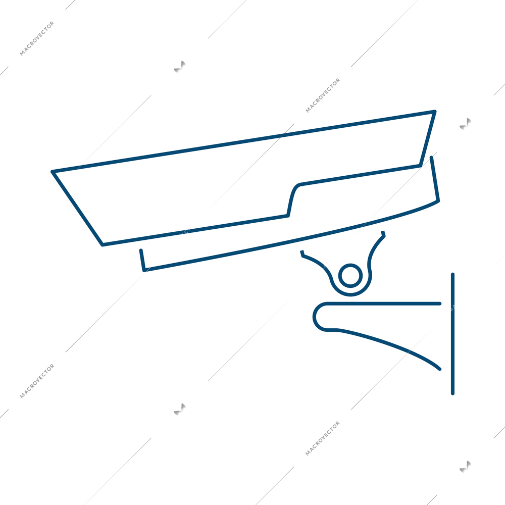 Security camera composition with contour image of surveillance monitoring appliance outline icon vector illustration