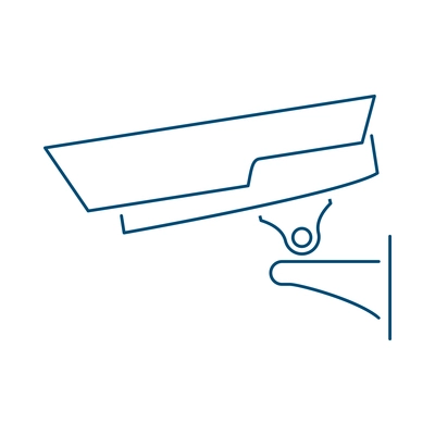 Security camera composition with contour image of surveillance monitoring appliance outline icon vector illustration