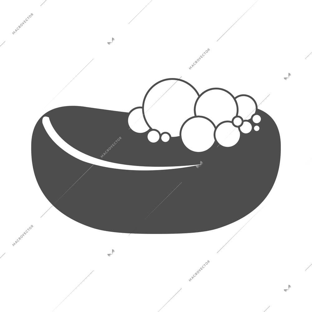 Cleaning composition with isolated black image of housework equipment on blank background vector illustration