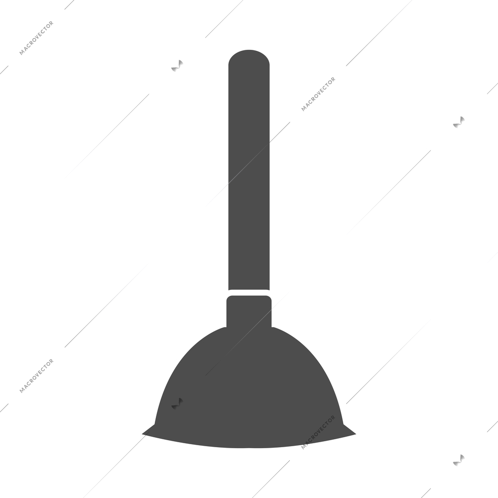 Cleaning composition with isolated black image of housework equipment on blank background vector illustration