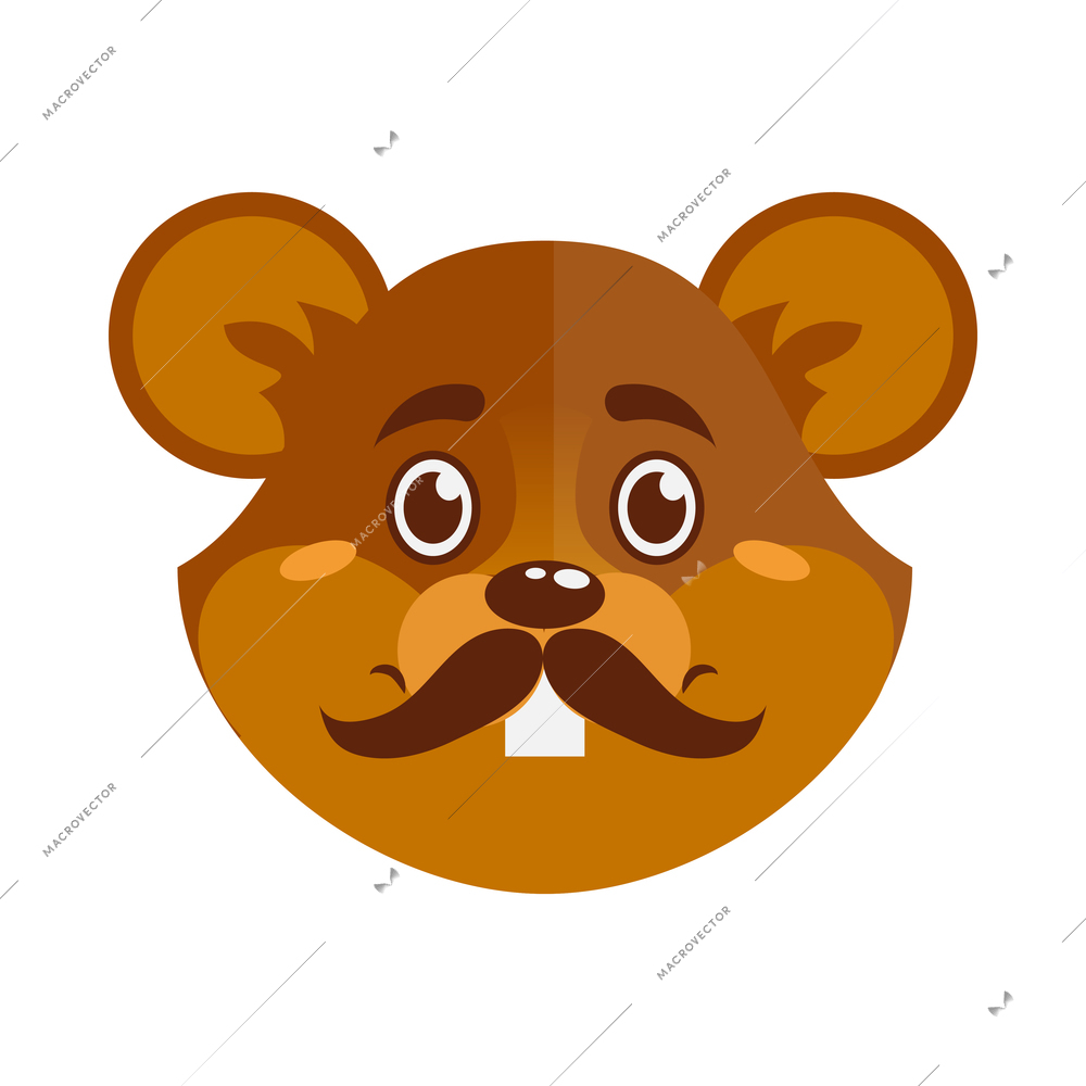Animal hipsters composition with head of animal wearing vintage fashionable clothes vector illustration