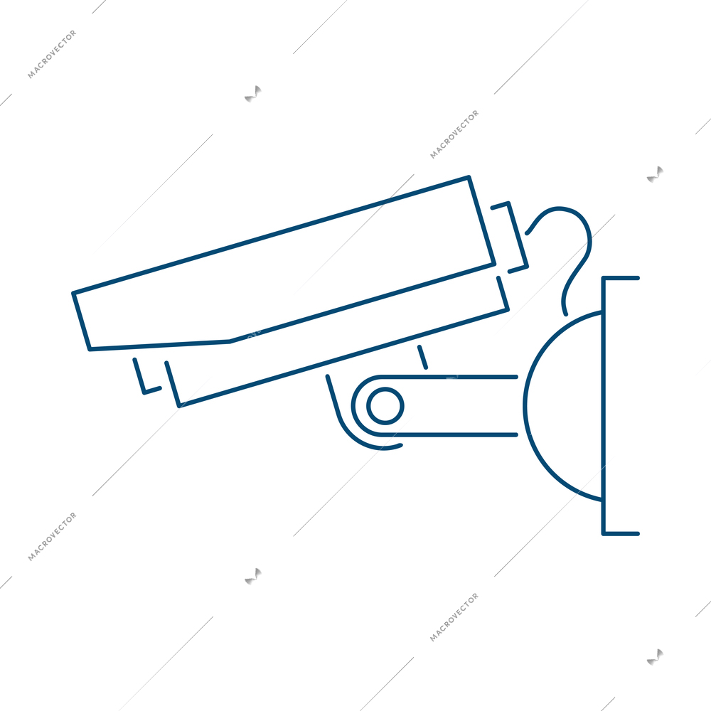 Security camera composition with contour image of surveillance monitoring appliance outline icon vector illustration