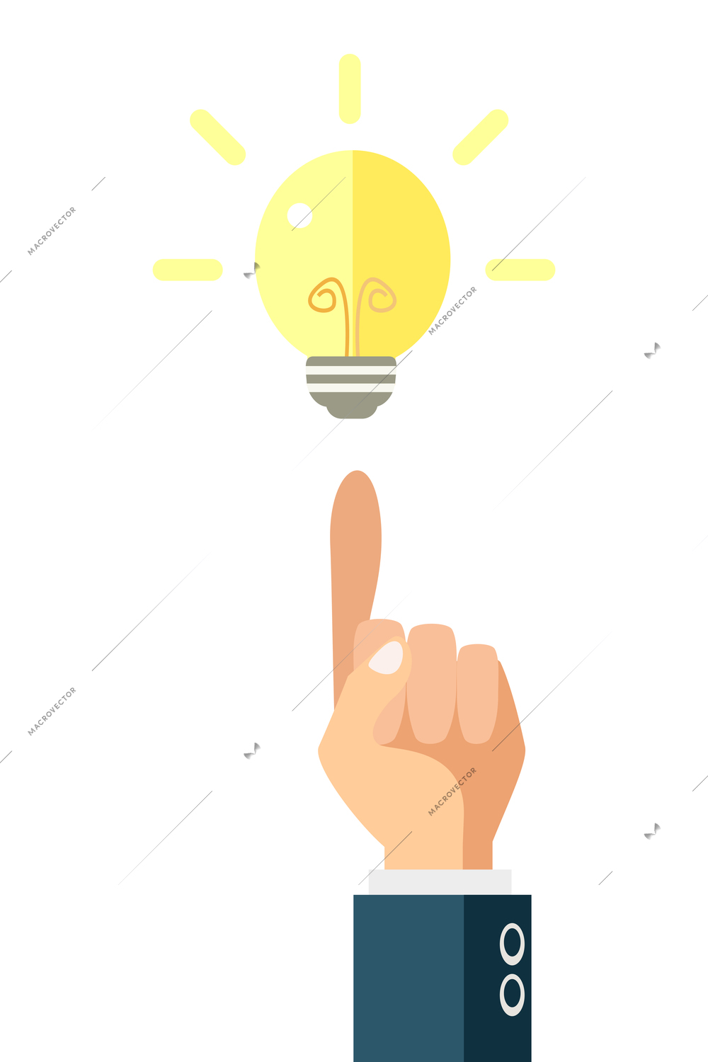 Business hands composition with view of human hand in smart suit on blank background vector illustration