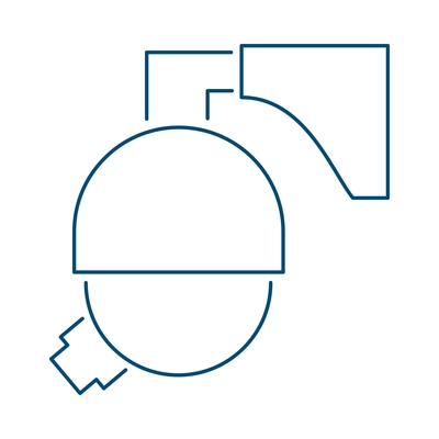 Security camera composition with contour image of surveillance monitoring appliance outline icon vector illustration