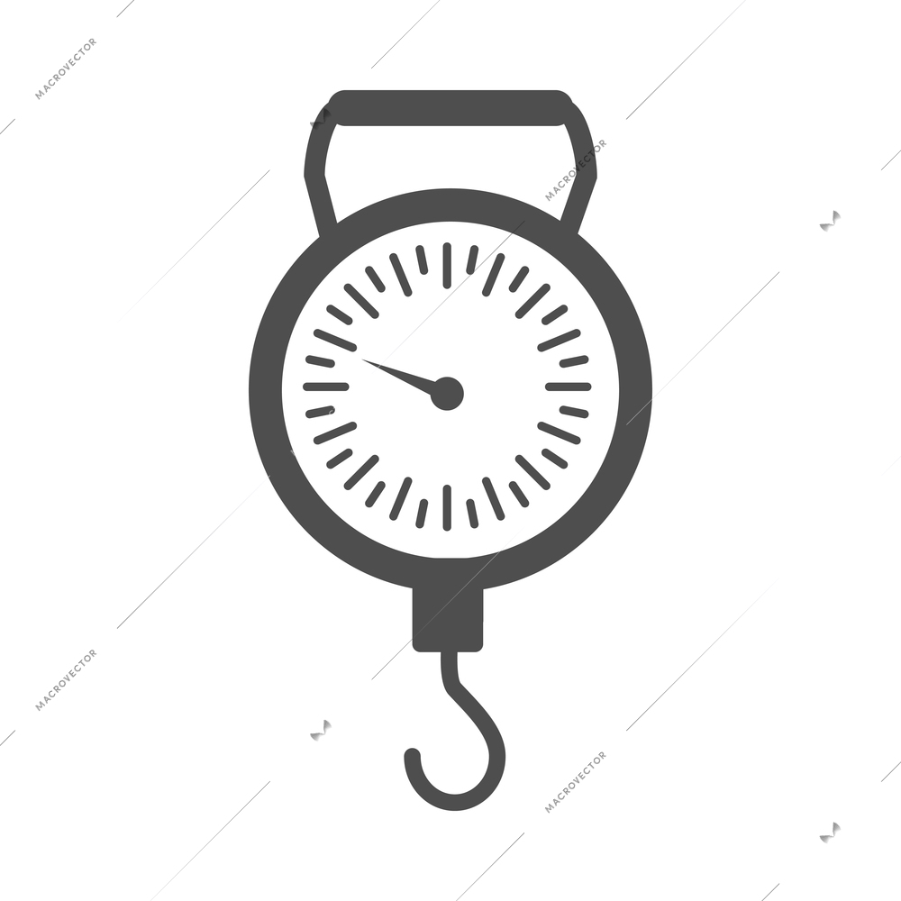 Scales weight composition with monochrome icon of measurement appliance isolated on blank background vector illustration