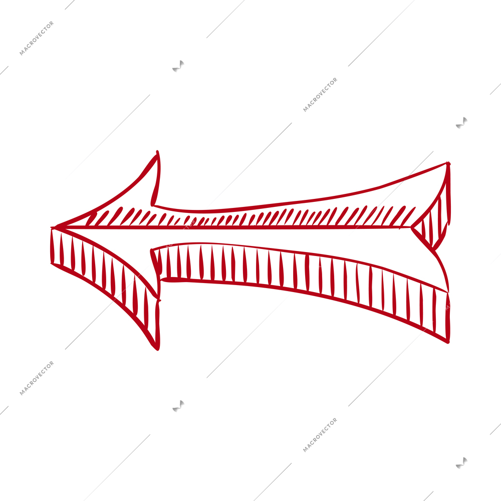 Arrows sketch composition with isolated hand drawn style colorful icon of ornate arrow vector illustration