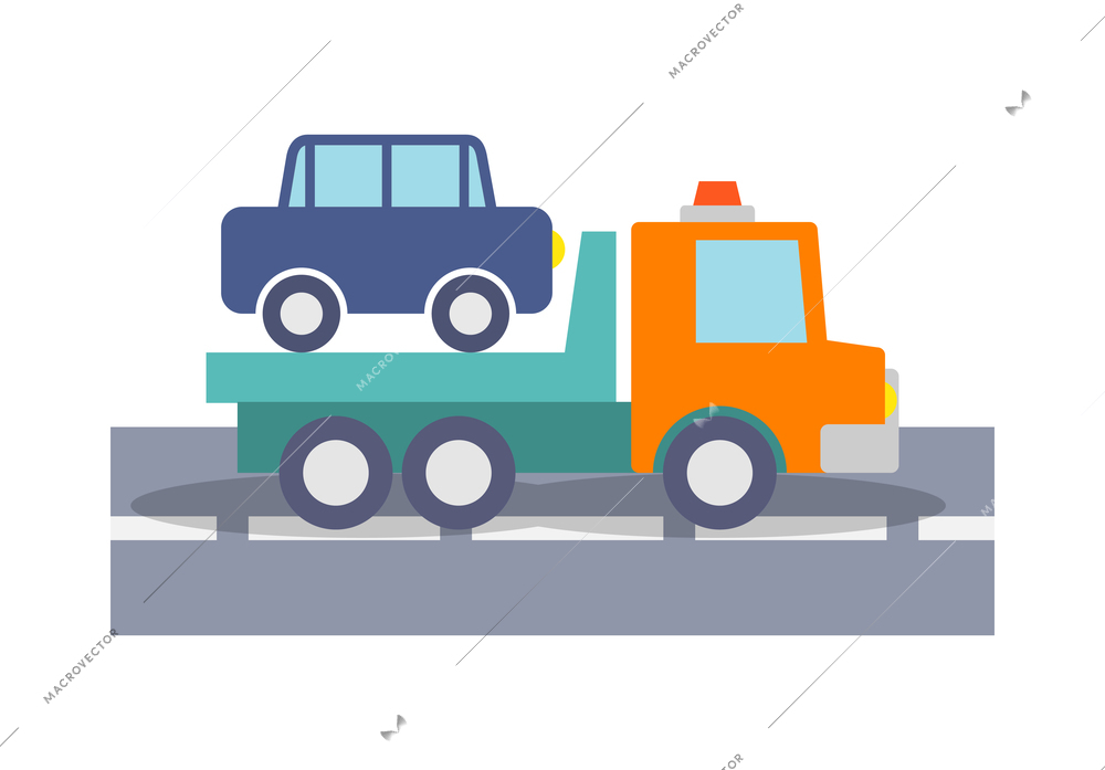 Car crash composition with cartoon view of accidental event on blank background vector illustration
