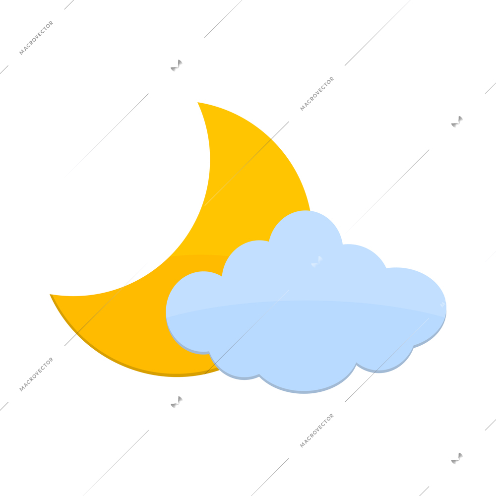 Weather composition with colorful forecast symbol pictogram isolated on blank background vector illustration