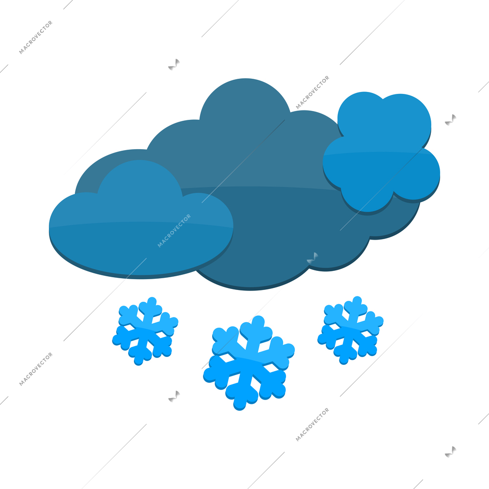 Weather composition with colorful forecast symbol pictogram isolated on blank background vector illustration