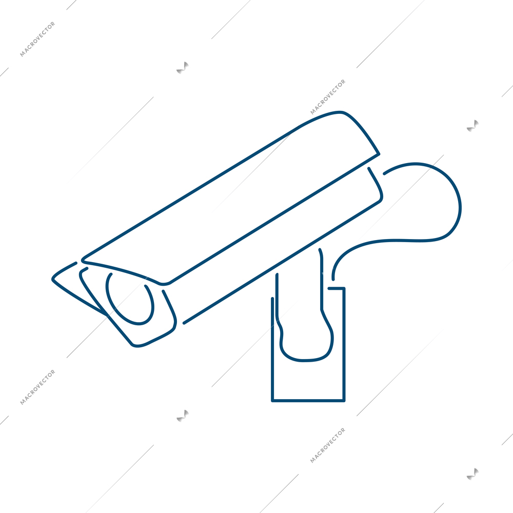 Security camera composition with contour image of surveillance monitoring appliance outline icon vector illustration