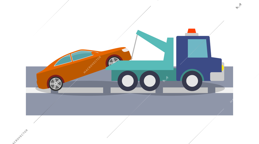 Car crash composition with colorful view of accidental event on blank background vector illustration