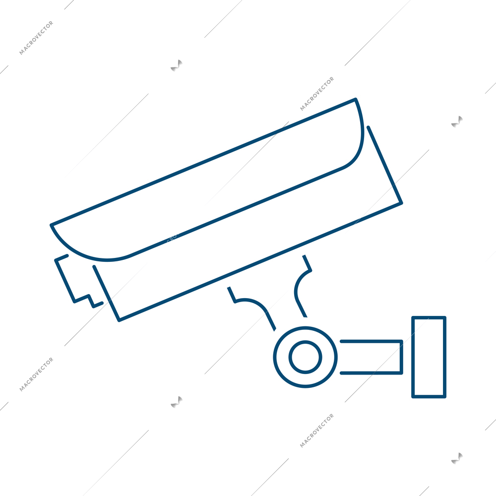 Security camera composition with contour image of surveillance monitoring appliance outline icon vector illustration