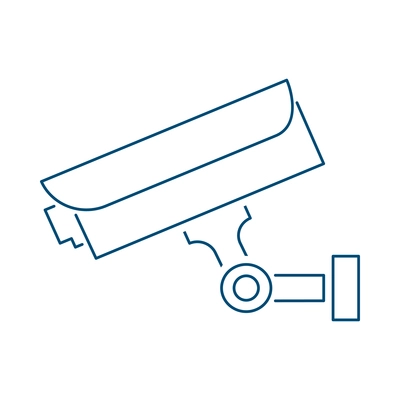 Security camera composition with contour image of surveillance monitoring appliance outline icon vector illustration