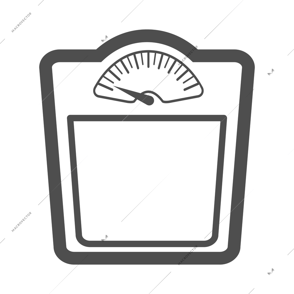 Scales weight composition with monochrome icon of measurement appliance isolated on blank background vector illustration