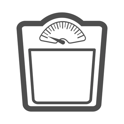 Scales weight composition with monochrome icon of measurement appliance isolated on blank background vector illustration