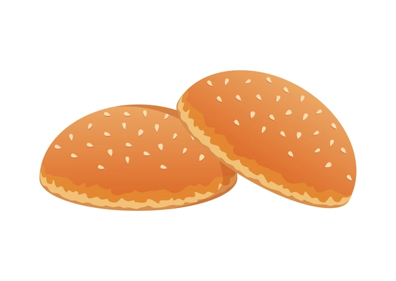 Hamburger element composition with isolated realistic image of burger ingredient on blank background vector illustration