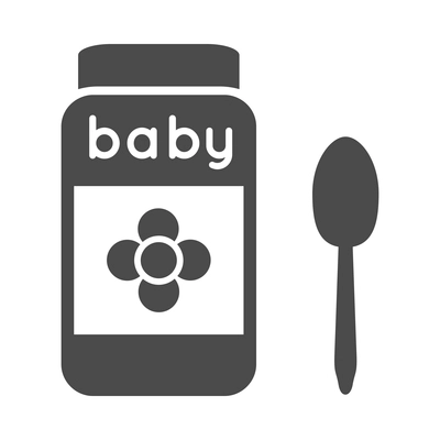 Baby child black composition with isolated monochrome icon on blank background vector illustration