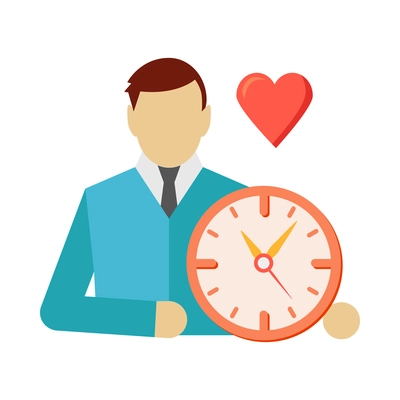 Time management color composition with isolated conceptual icon on blank background vector illustration