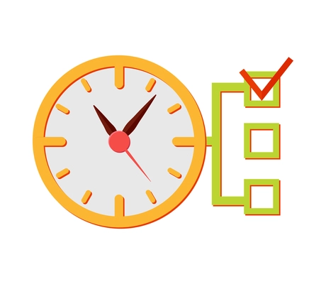 Time management color composition with isolated conceptual icon on blank background vector illustration